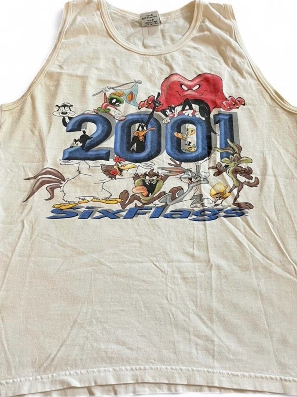 Men’s Vintage 2001 Six Flags Theme Park Looney Tunes Tank Top S